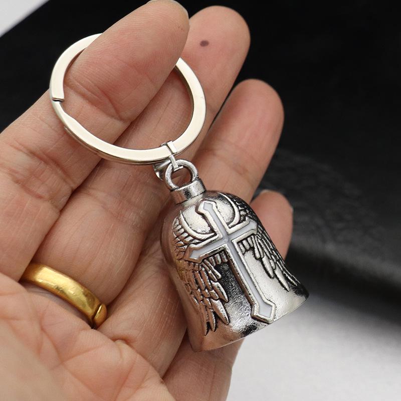 Retro Metal Jewelry Keychain with Bell Pendant - Car and Bag Decoration