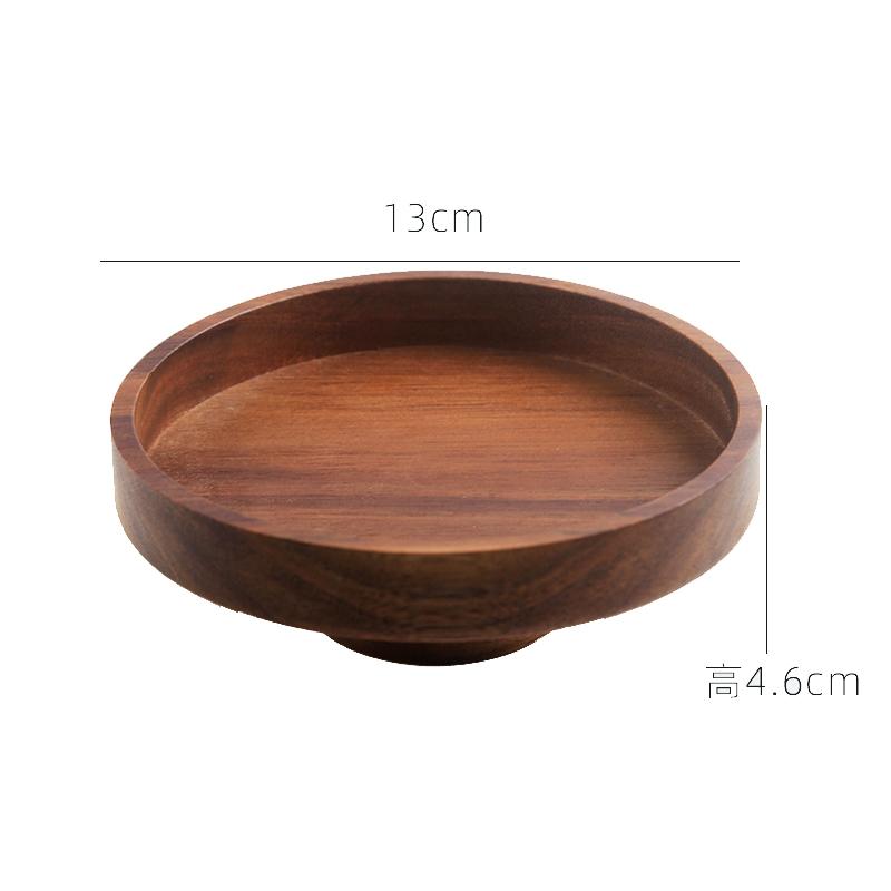 High Footed Dessert Plate Cake Stand Wooden Snack Plate Dim Sum Dish Fruit Bowl Dried Fruit Plates Candy Tray Bread Plates