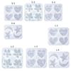 DIY Crystal Keychain Silicone Mold with Hole, Epoxy Resin Crafting Molds for Valentines Holiday Festival Decorations