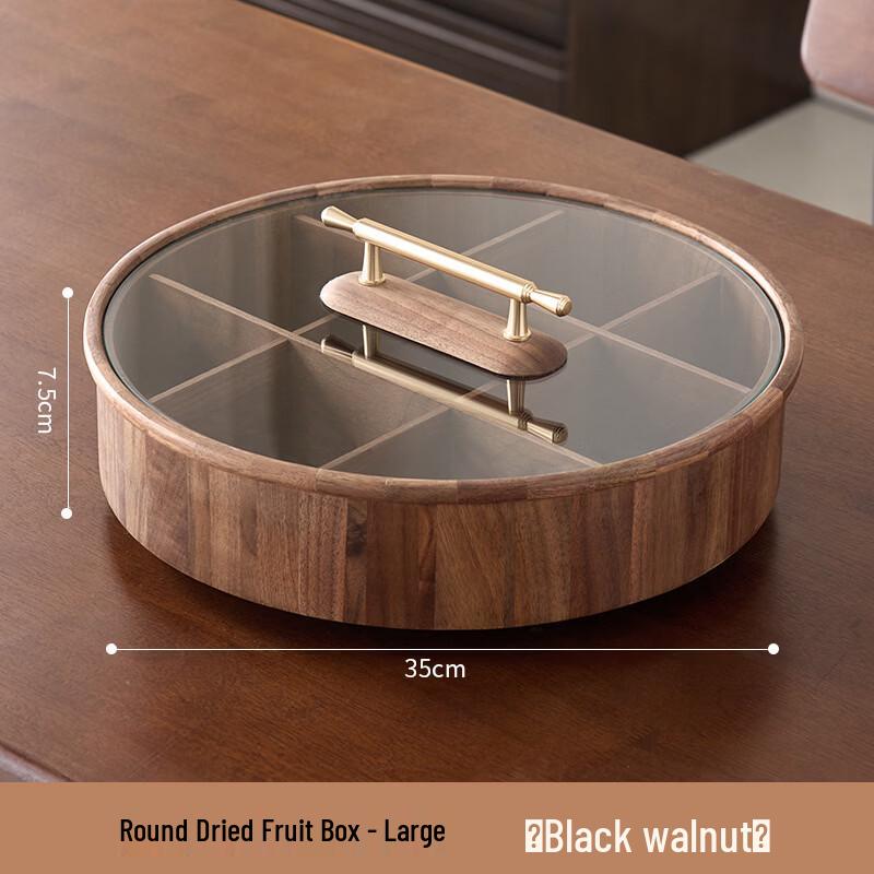 Handun Rotating Black Walnut Snack Tray