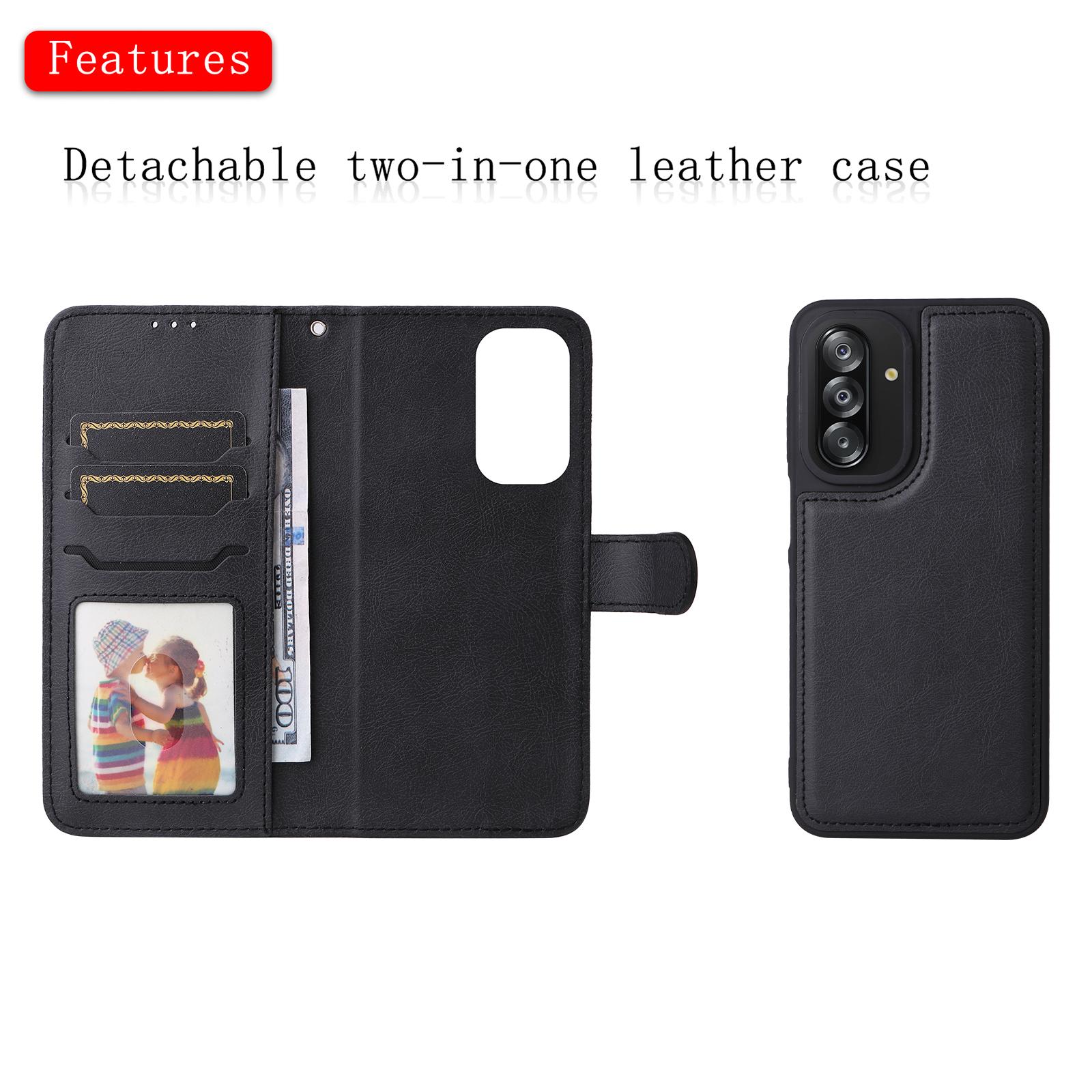 

For Samsung Galaxy A26 5G Case 2 in 1 Detachable Magnetic Leather Wallet Mobile Cover with Strap Blue