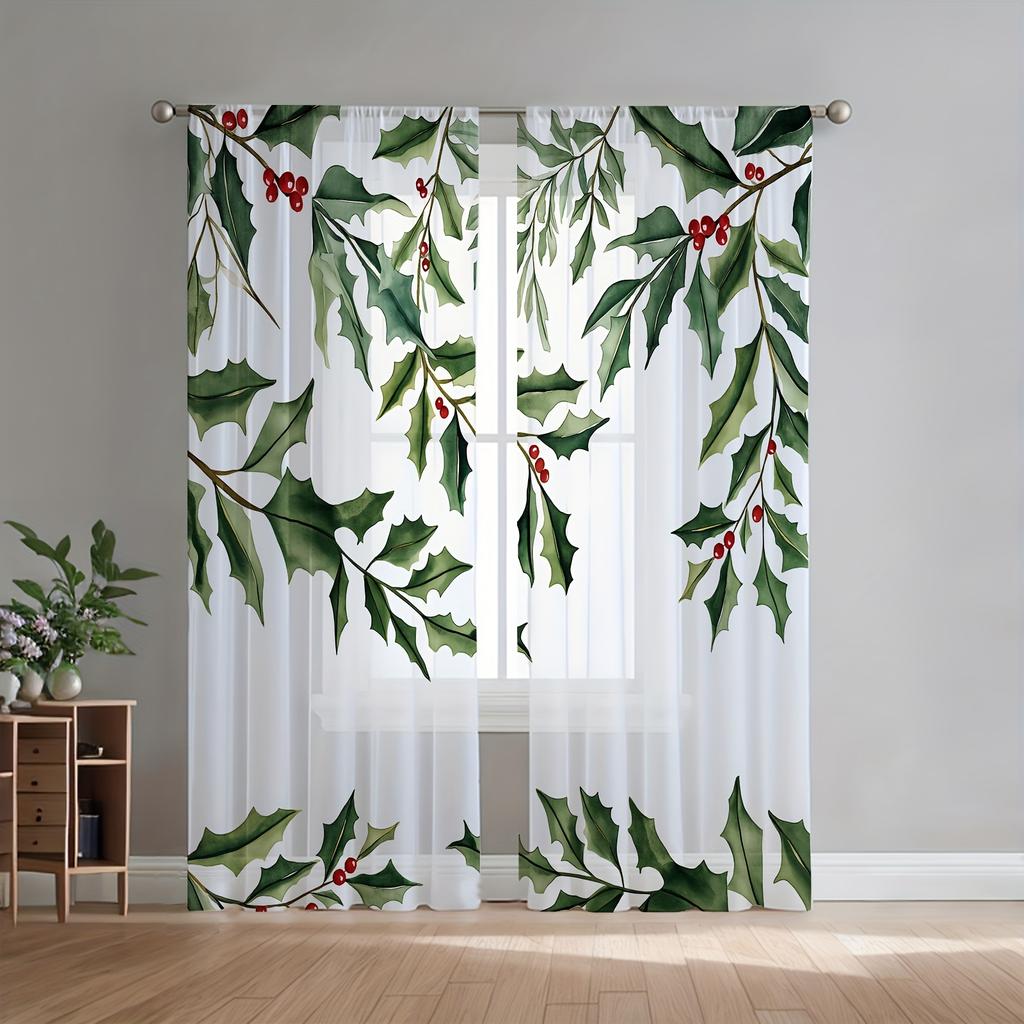 Set Of 2 All Season Wisteria Blue Vine Curtains Polyester Living Room Dining Bedroom Windows Doors Curtain Light Filtering For Sitting Made With Rod