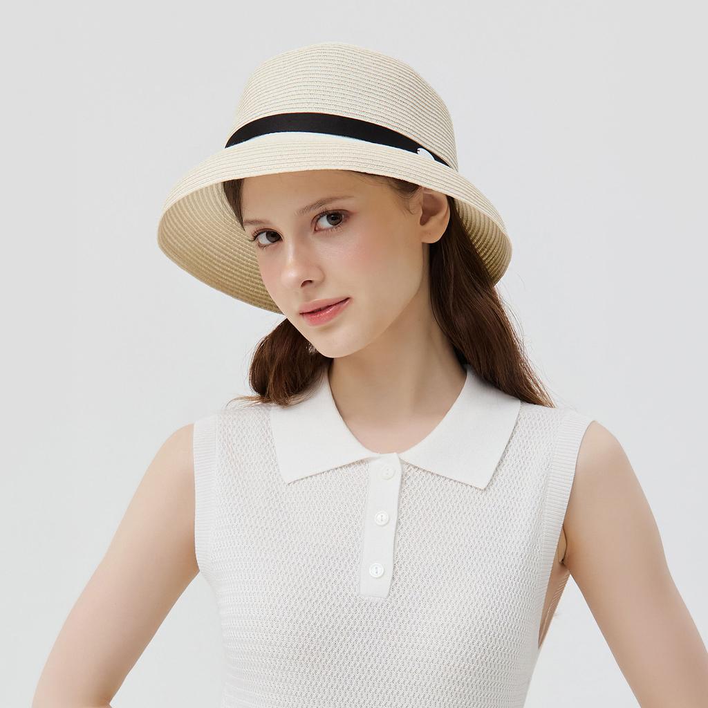 MARTINE GOLF Monaco Ribbon Fedora_White