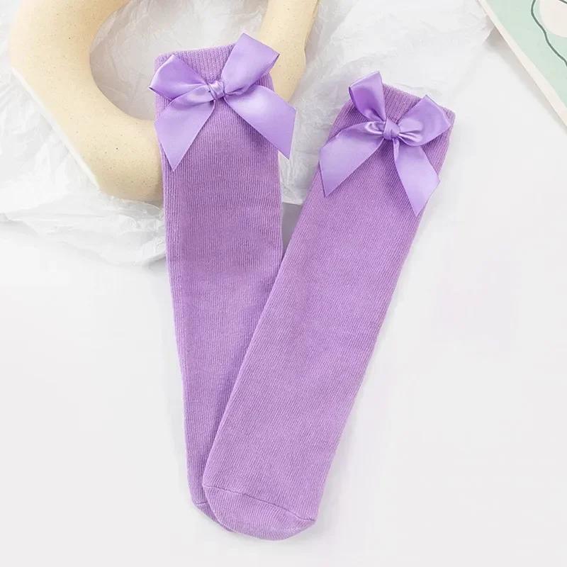 2 To 8 Yrs Leg Warmers Cotton Long Socks Cute Sweet Girl Lace Bows Princess for Infant Baby Spring Winter Toddler Sock