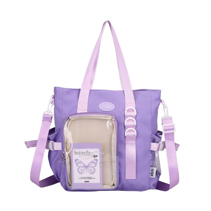 Japanisches Nischen-Design transparente Canvas-Tasche College-Stil modische vielseitige Umhängetasche hoher Wert große Kapazität Messenger-Tasche
