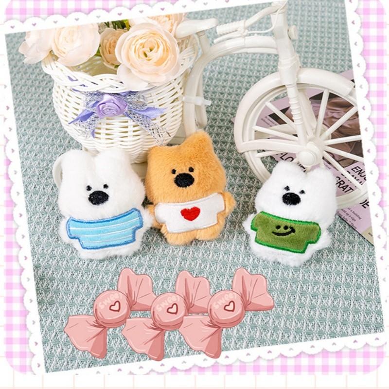 Plüsch Bär Schlüsselanhänger Cartoon Tier Welpe Dekoration Anhänger Schlüsselanhänger Kreative Puppe Anhänger Studenten Rucksack Anhänger Paar Geschenk Freund Geschenke