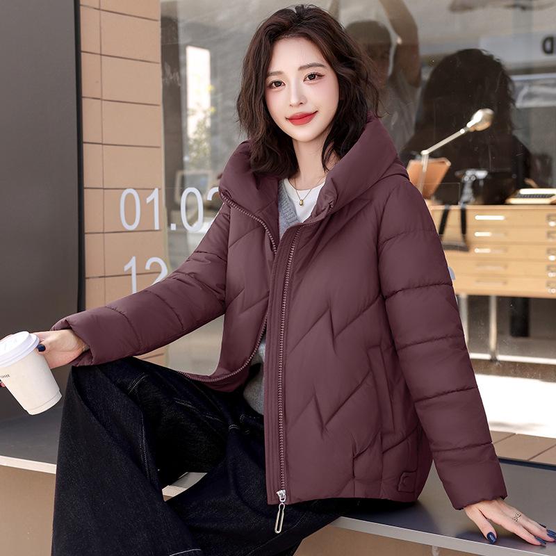 2025 Winter Plus Size Women's Hooded Cotton Jacket - Short, Thick, Loose Korean Style Outerwear