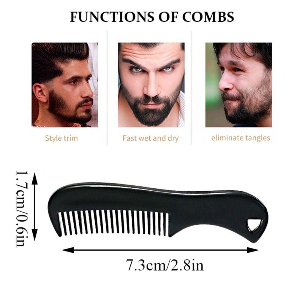 Professional Men Plastic Pocket Combs Anti-slip Black Moustache Combs Mini Beard Comb Barber