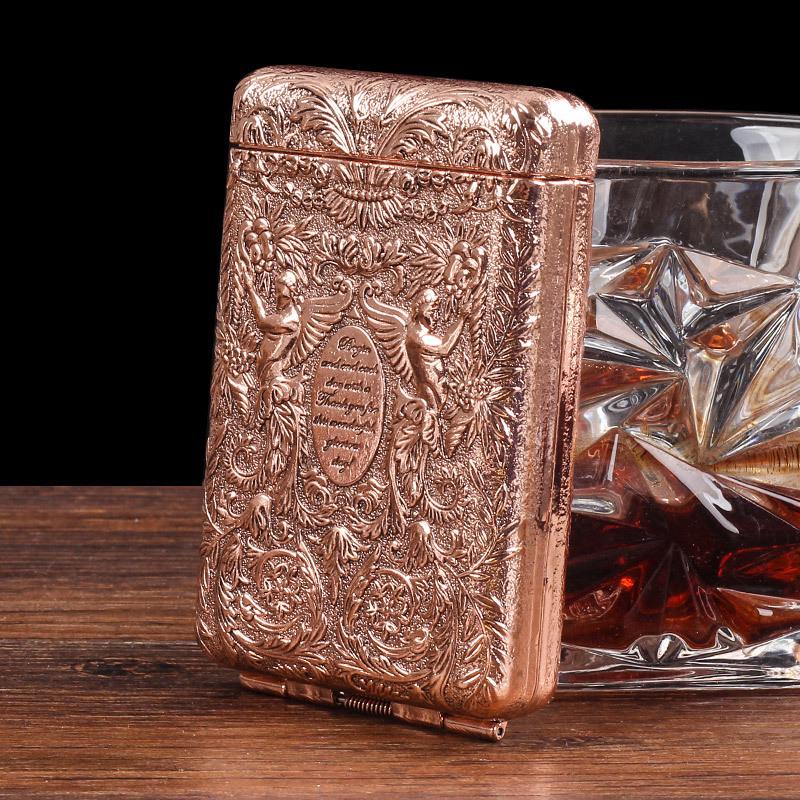 14-Count Triple-Fold Cigarette Case - Peaky Blinders Style, Metal, Creative, Portable, King-Size, Shelby Inspired.