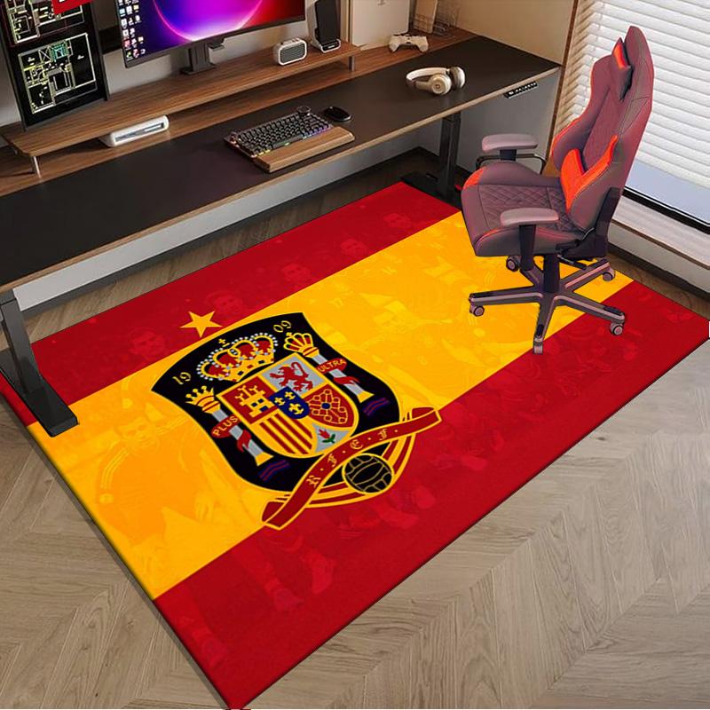 Spanien FC Wappen Bedruckter Teppich für Büro, Stuhlunterlage, Dekorativer Teppich Bodenmatte, Große Größe Fan Geschenke Weihnachtsgeschenke
