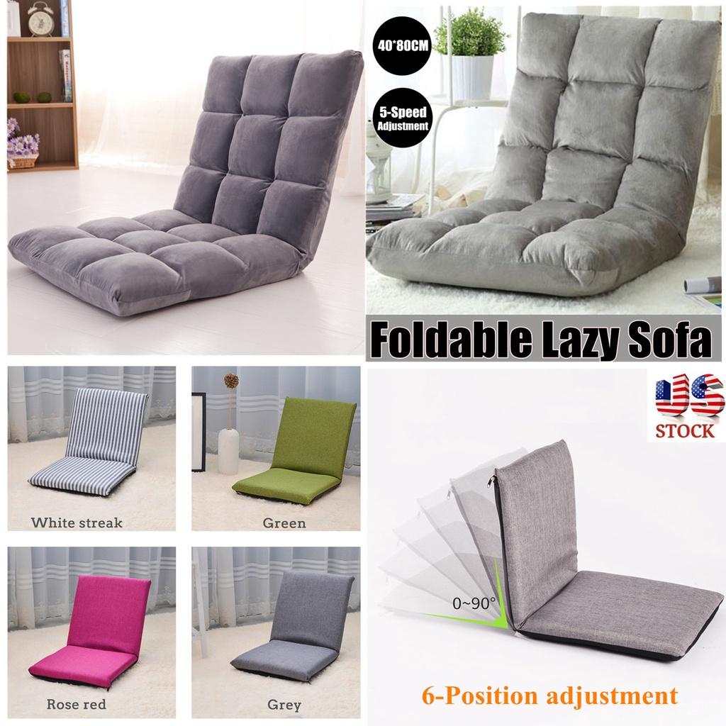 Folding Lazy Sofa Lounge Chair Seat Futon Recliner Bed Couch Tatami with 5-Speed Adjustable Backrest 15.8'' X 31.5''