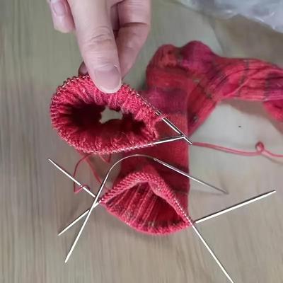 3 Stk./Set Flexible Stricknadeln mit Doppelspitze für Socken, Mützen, Fäustlinge, Handschuhe, Runde Stricknadeln Gut für Anfänger Metall-Sockennadeln