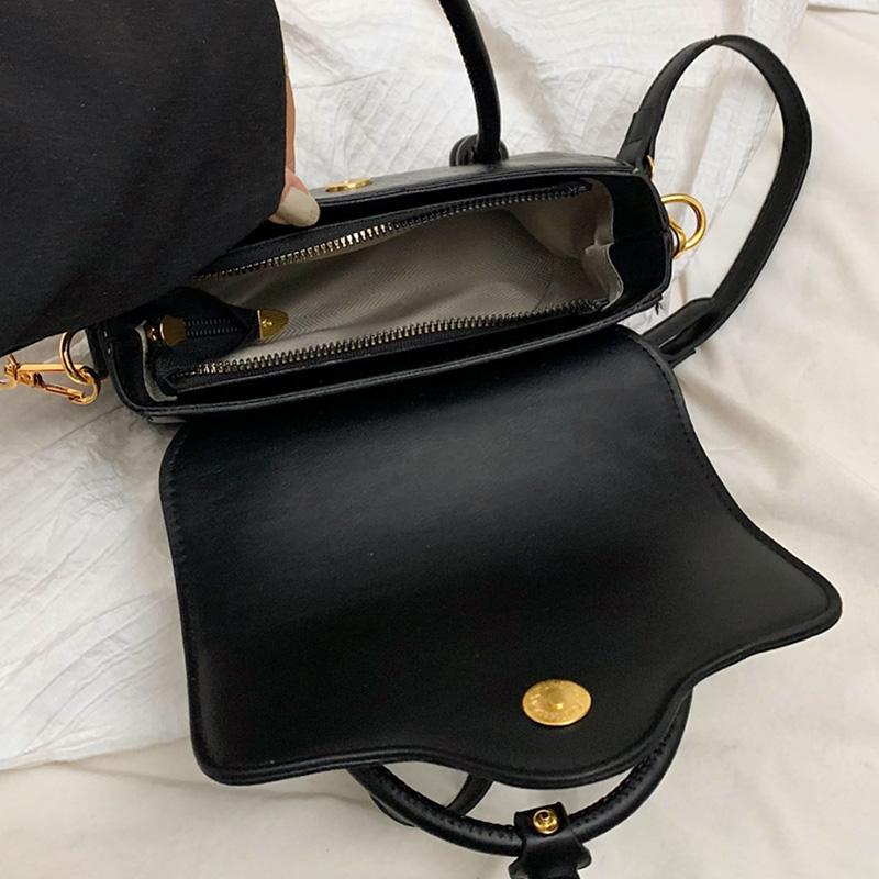 Stone Pattern PU Leather Handbags for Women Monochrome Female Shoulder Bags White Pink High Quality Fashion