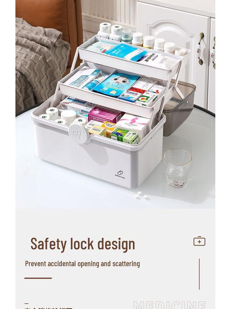 Boîte de Rangement Médical Domestique Extra-Large Multicouche Star You