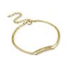 S925 Sterling Silver Bracelet for Women, New Hollow Snowflake Double-layer Chain, Simple and Fashionable OL Inlaid Zircon Ring Set