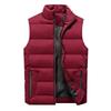 Autumn and Winter New Men's Casual Vest Solid Color Stand-up Collar Vest Warm Vest Jacket Men's Large Size Cotton Vest