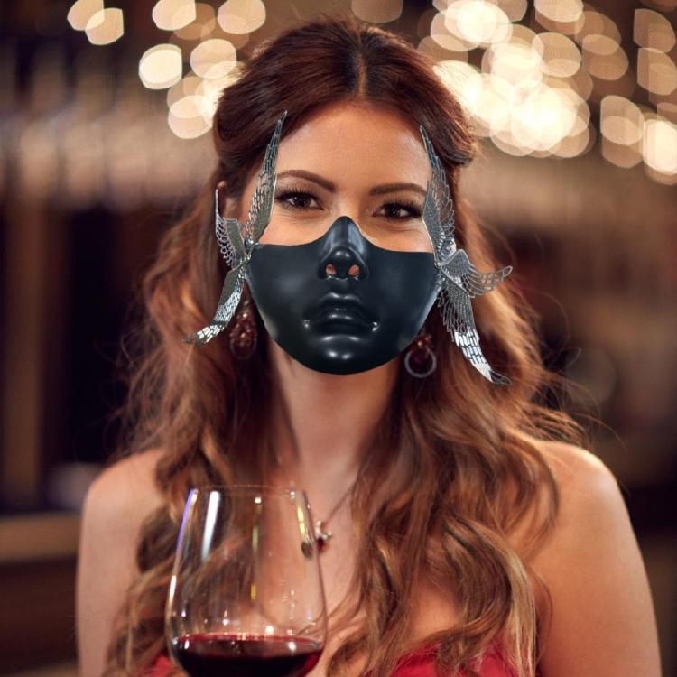 Mechanical Mask with Wing Masquerade Mask Half Face Mask Masquerade Costume Accessories For Women Men Halloween Cosplay