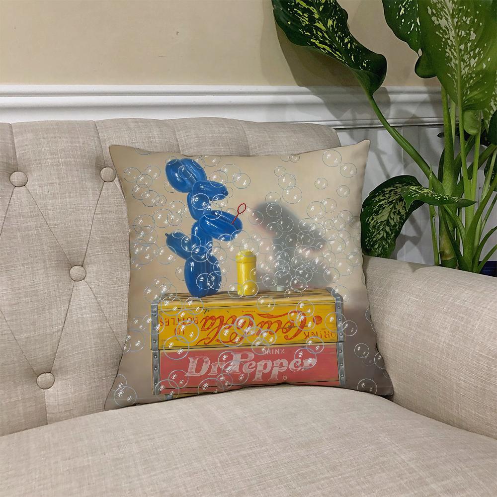 

J-Jeff ART k-Koons cushion cover Square Sofa Cushion Cover Casual Skin-Friendly Comfortable Pillow Cover 30cmx30cm