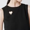 High-End Women's Heart-Shaped Brooch - Sweet & Simple Design
