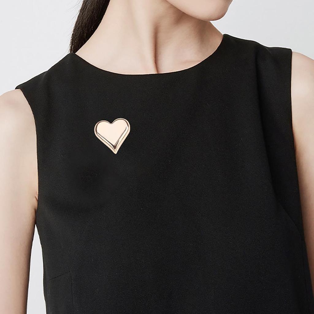 High-End Women's Heart-Shaped Brooch - Sweet & Simple Design