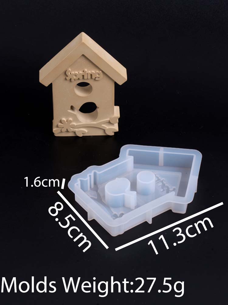

3D Bird House Silicone Mold DIY Spring Home Flower Branch Houses Crafts Making Gypsum Resin Casting Molds Home Decor Supplies