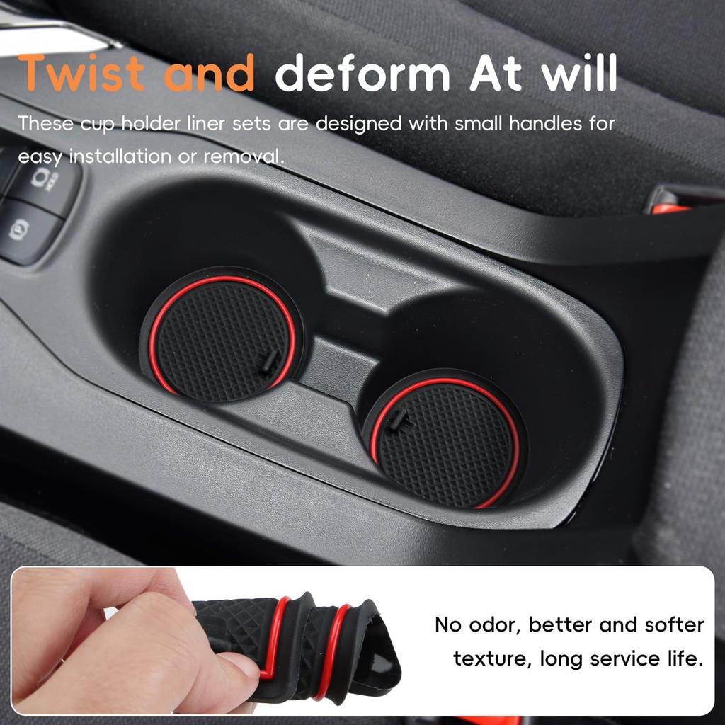Auovo Cup Holder Ert Door Liners Compatible With Toyota Corolla Hatchback Accessories -2025 2026 Car Console Cup Holder Door Pocket Mats Pads For