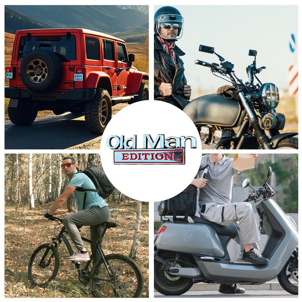 Oldman Edition 3D Emblem | Old Man Edition Car Sticker | Funny 3D Metal