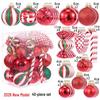 Flocking Christmas Ball Set: Lollipop Candy Shape Tree Decorations