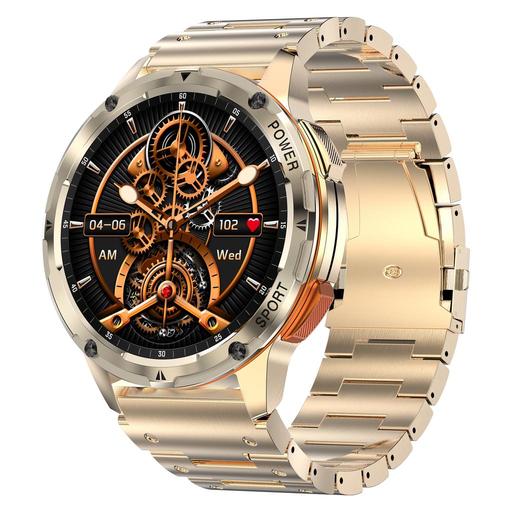 AK59 1.43-inch AMOLED Screen Sports Wristband Heart Rate Blood Oxygen Monitor Smart Watch,Steel Strap