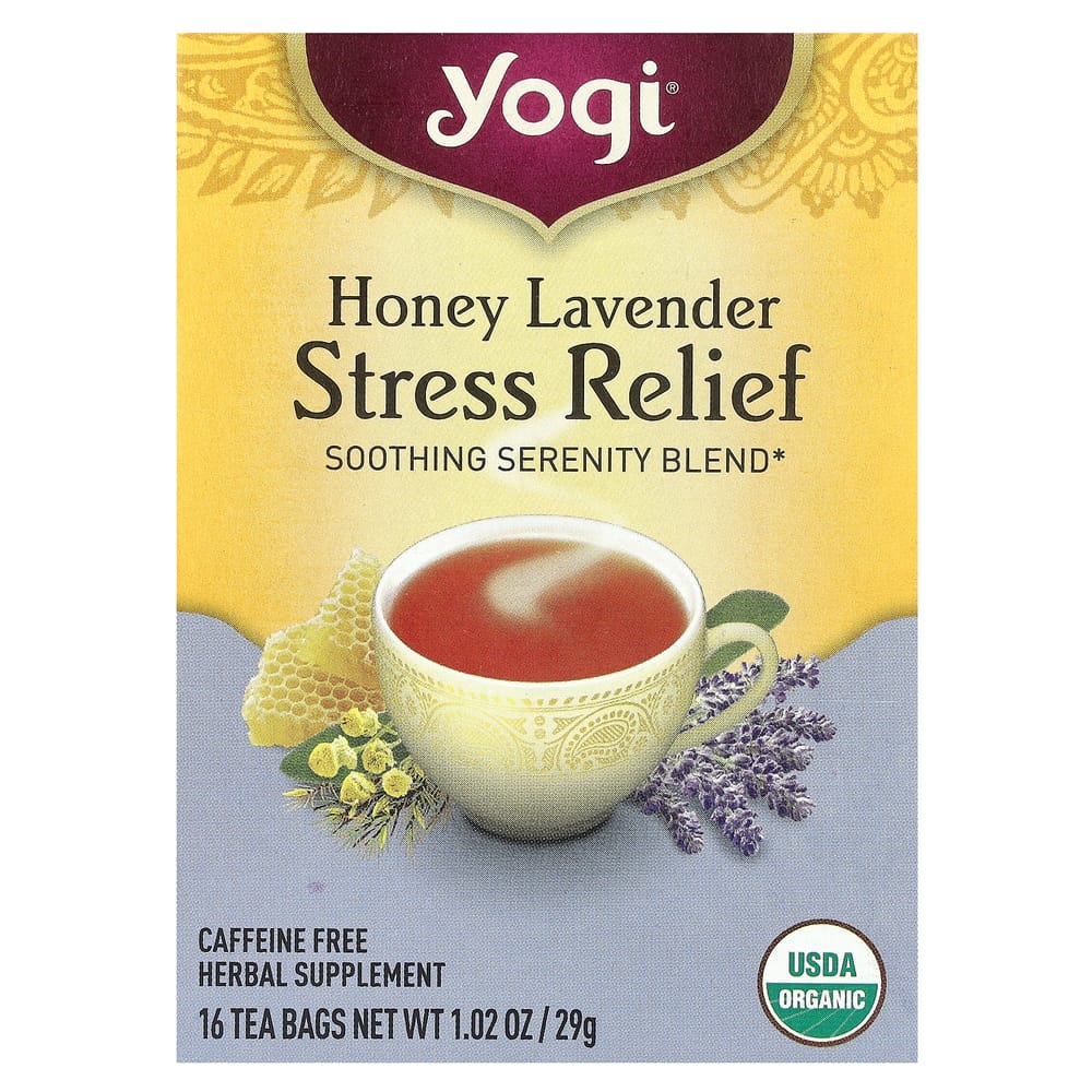 Yogi Tea Stress Relief Honey Lavender Caffeine-Free Tea, 16 Tea Bags (29g / 1.02oz)