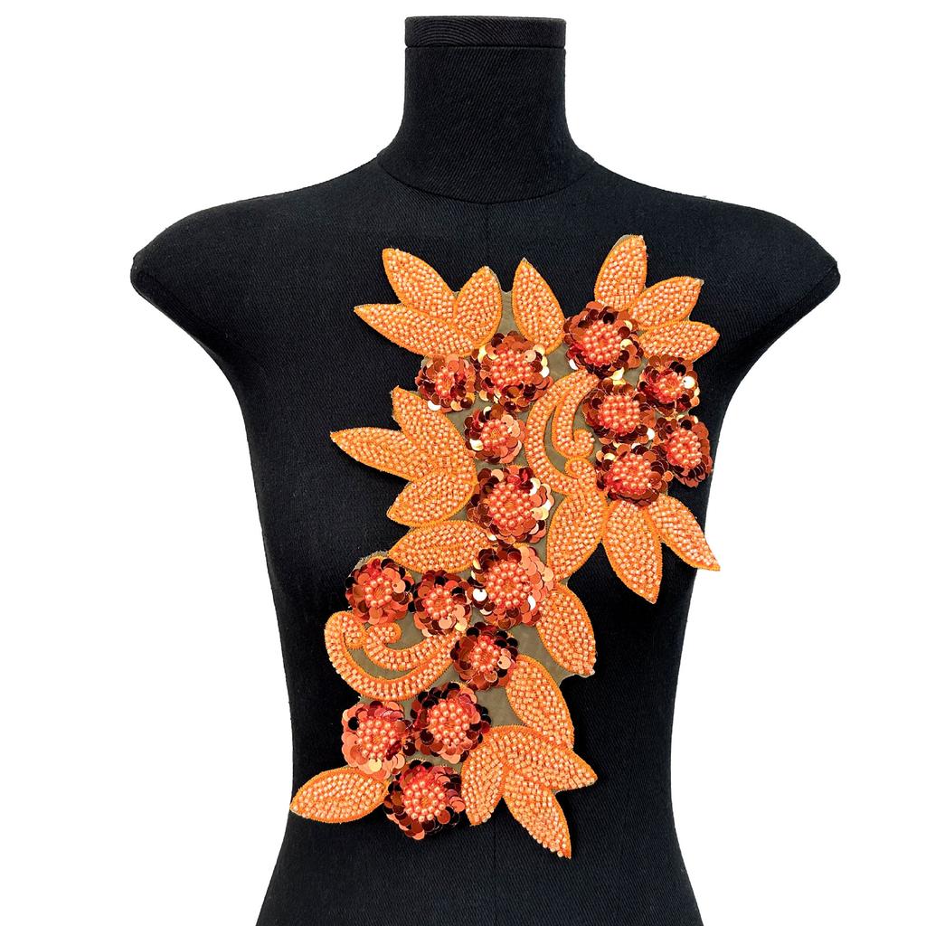 Mesh Sequin Nail Diamond Bead Embroidery Sewing Single Flower Collar Diy Decoration With Clothing Accessories Collar