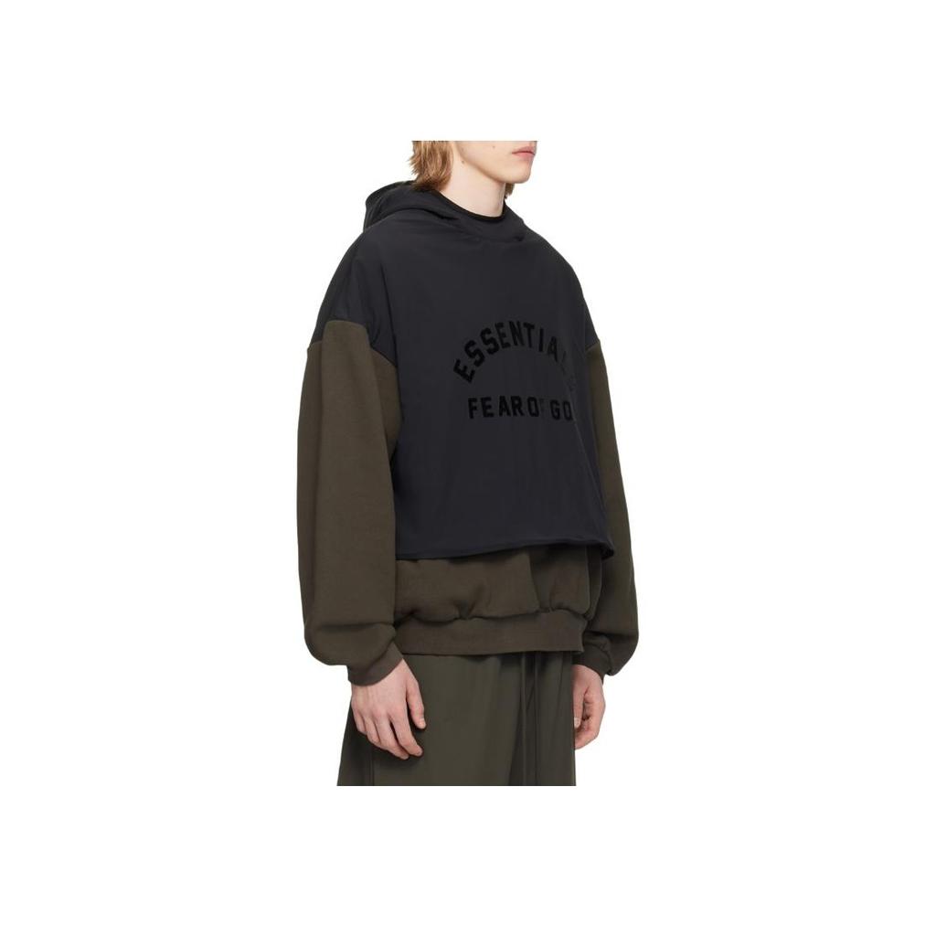 Fear of God Essentials Nylon Fleece Hooded Sweater Ink/Jet Black Men Tops 202SP244320F