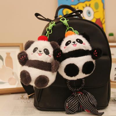 Persimmon Ruyi Panda Pendant Plush Bag Keychain Pendant Doll Panda Doll Surrounding Souvenirs Men and Women