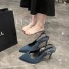 Fashion Women Pointed Sandals 2025 New Spring/summer Women's High-heeled Sandals Slim Heel High-heeled Banquet Dance Shoes Female