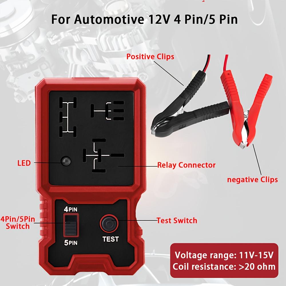12V Car Relay Tester with Battery Clip - Universal 4/5 Pin Compatibility, Car Diagnostic Tool, Car Repair Kit, Durable and Sturdy, Car Diagnosis |
