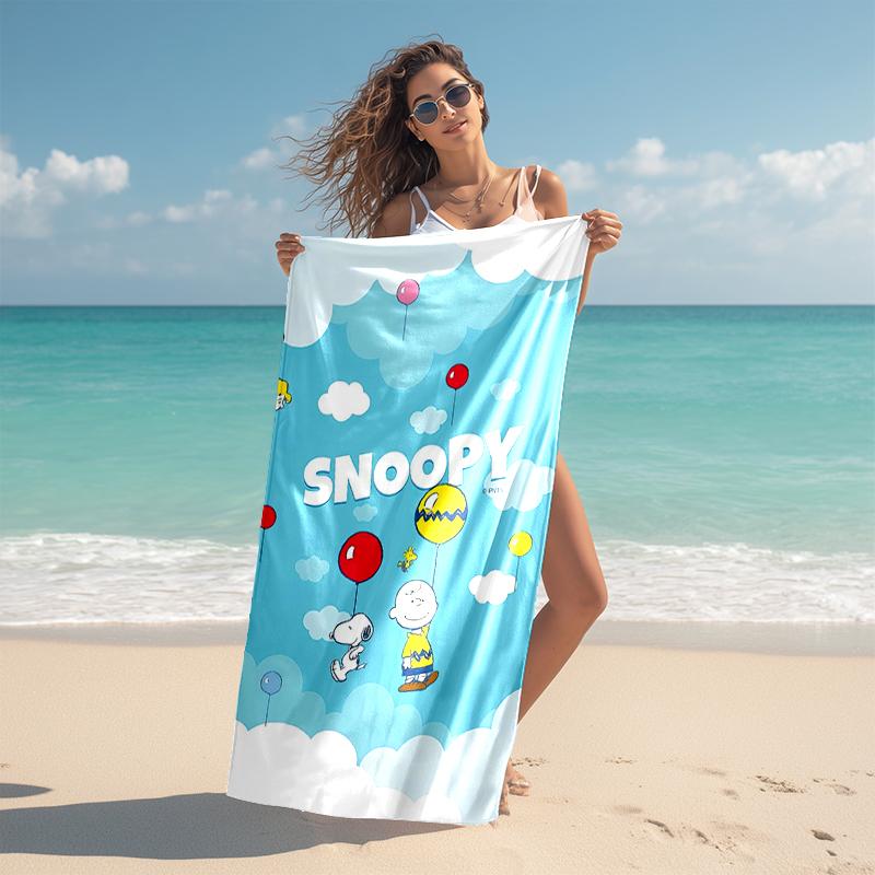 Snoopy beach towel Outdoor camping Beach towel for vacation swim Outdoor pool Absorbent bath towel
