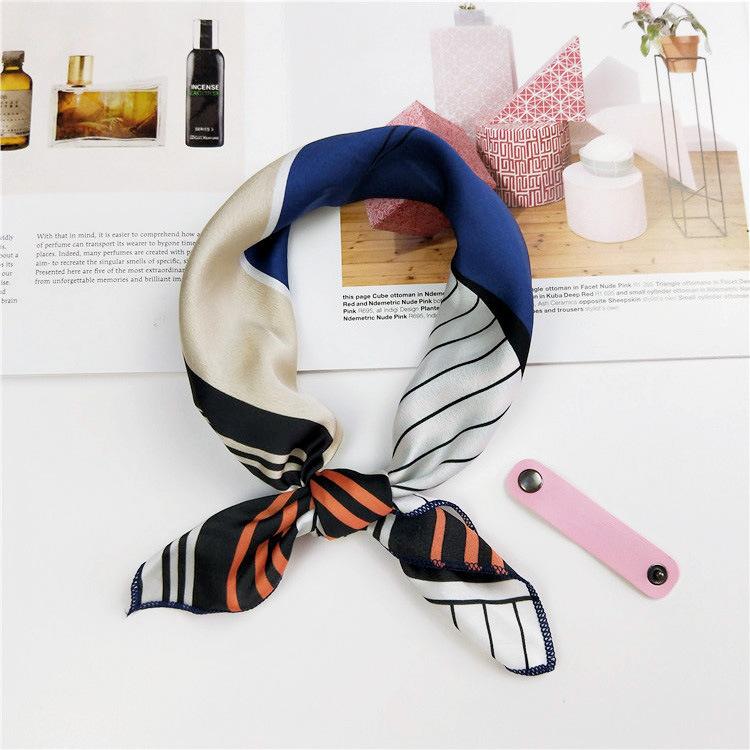 Cotton And Linen Small Square Scarf Silk Scarf Women'S Spring And Autumn New Style Artistic And Versatile Fashionable Temperament Headband Scarf