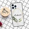 PERSONALISED Initials Name Floral Case For iPhone 16 15 14 11 12 13 Pro Max Mini X XR XS Max 7 8 16 15 Plus Cover Funda