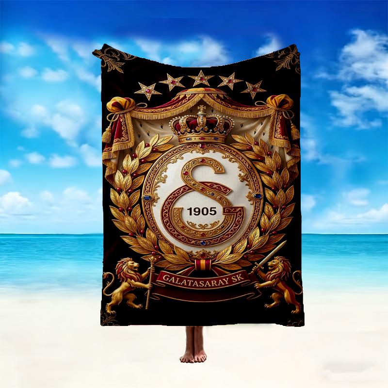 Galatasaray SK Pattern Blanket, Cozy Blanket for All-Season Comfort on Sofas, Beds, Office, Car, Camping and Travel