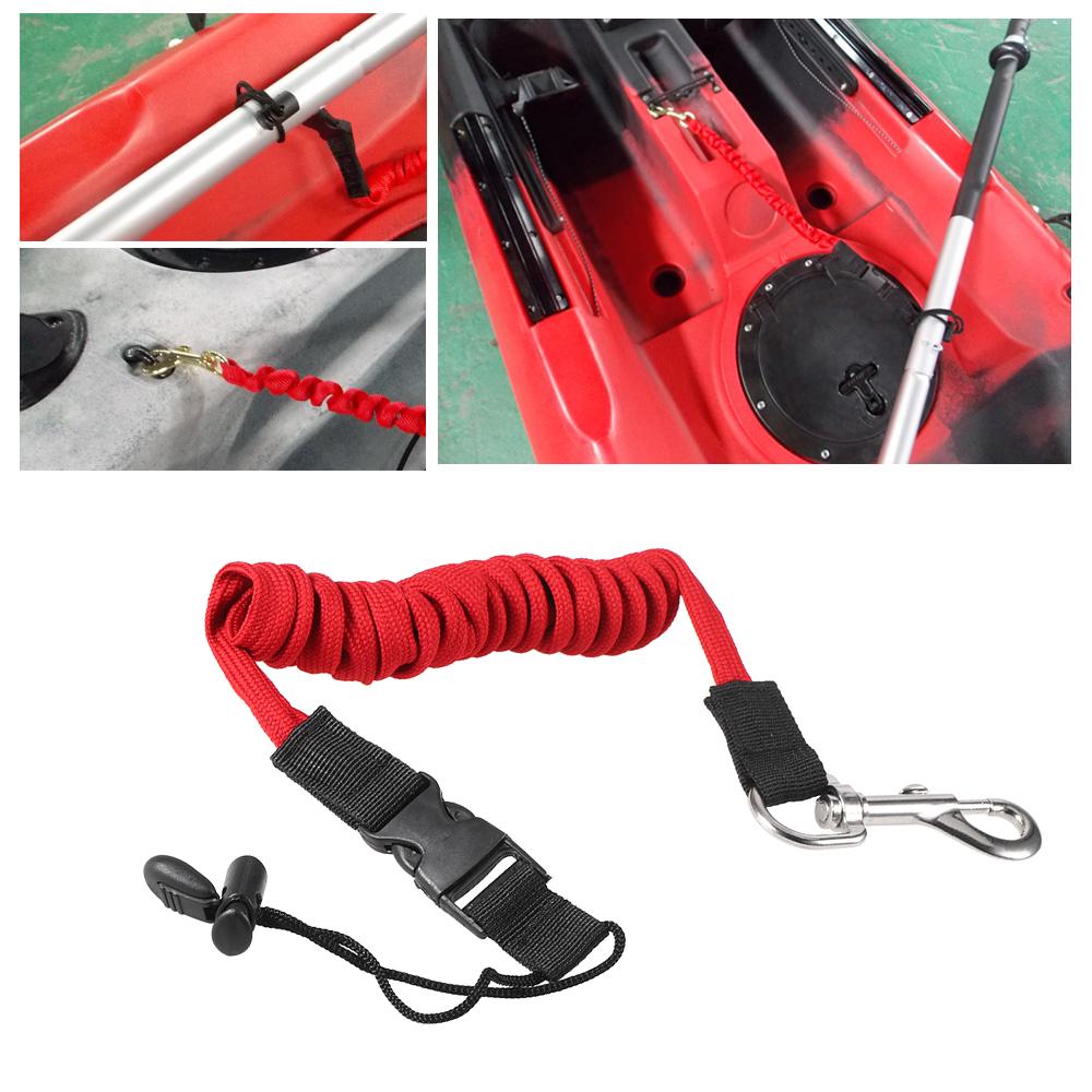 Elastic Paddle Leash Kayak Canoe Safety Fishing Rod Rowing Boats Coiled Lanyard Cord Tie Rope