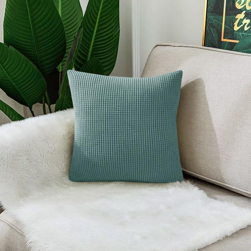 Waterproof Solid Color Jacquard Pillow Cover for Sofa Office Waist Cushion Cover Home Decorative Pillowcase Decoration 45x45