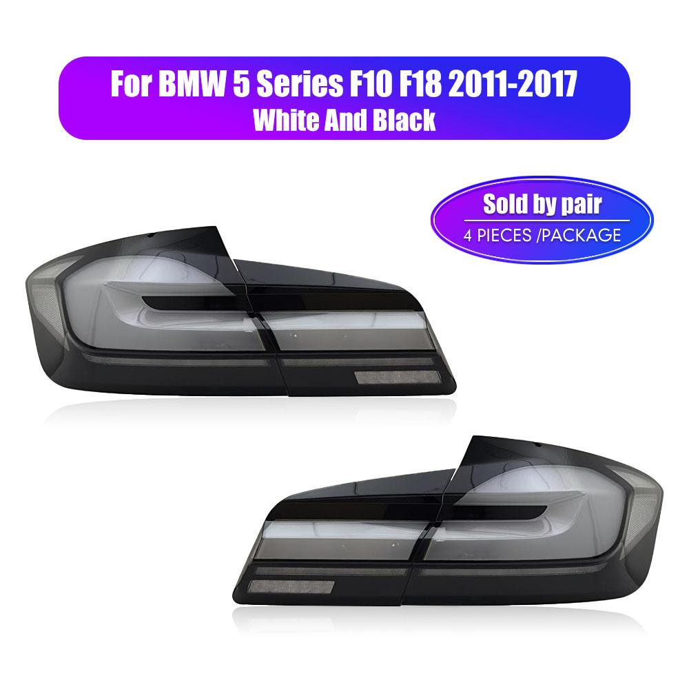 Для BMW 5 серии F10 F18 2011-2017 Светодиодные задние фонари Световой поток Мерцание Противотуманные ходовые огни Задние фонари заднего хода Сборка задних фонарей автомобиля черный белый