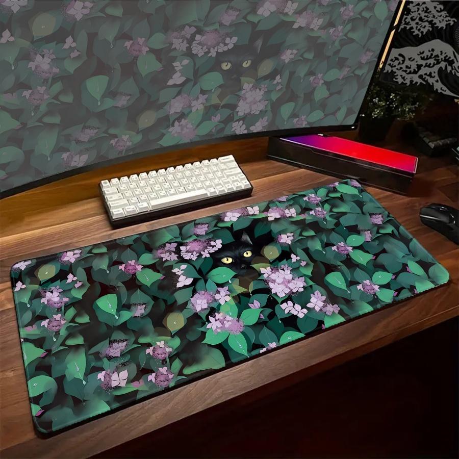 Mousepad Large Kawaii Cats Mouse Pad White XXL PC Gamer Gaming Desk Mat Setup Office Computer Big Accessories Desk Mousepads