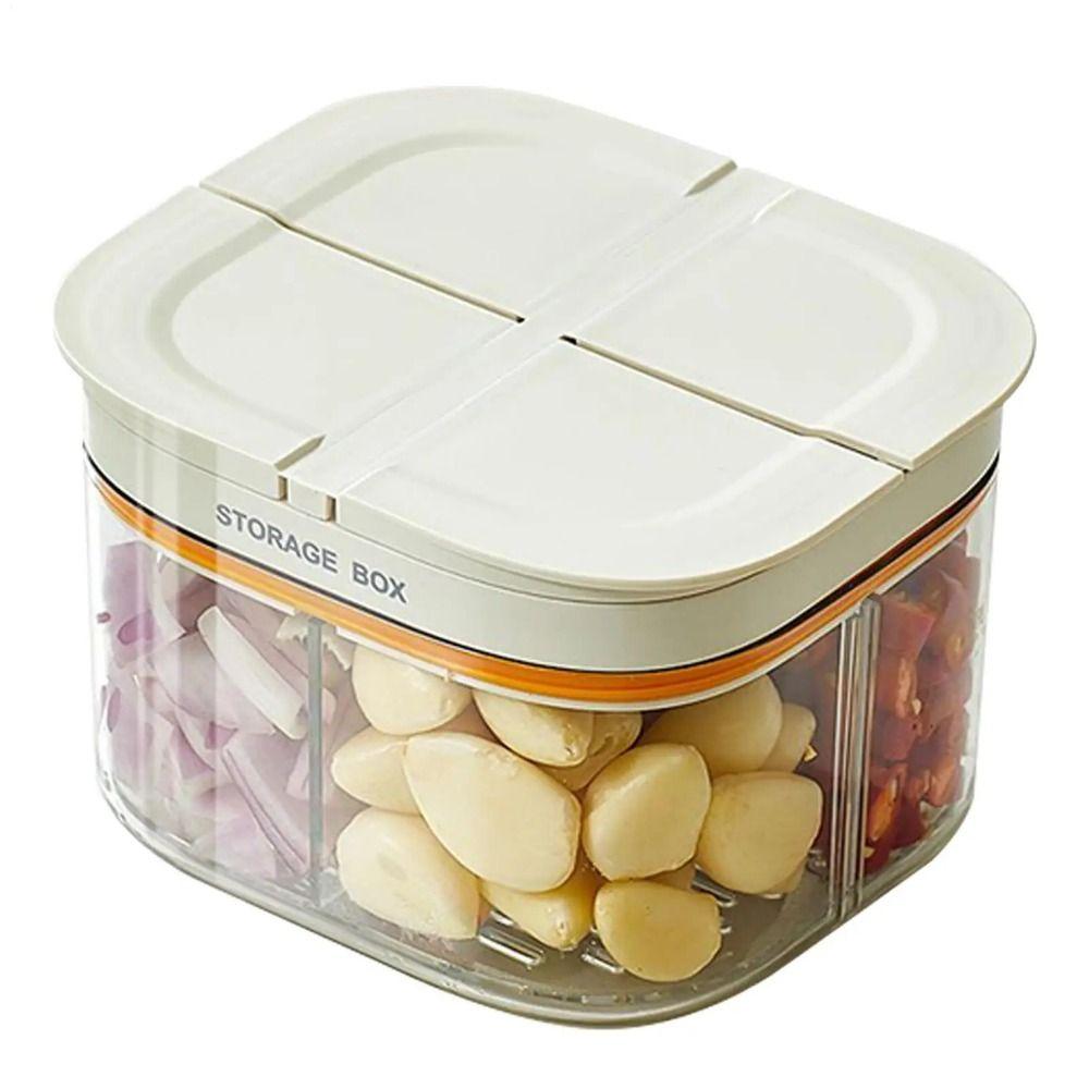 4 Grids Garlic Storage Containers BPA Free Vegetable Divided Organizers  Herb