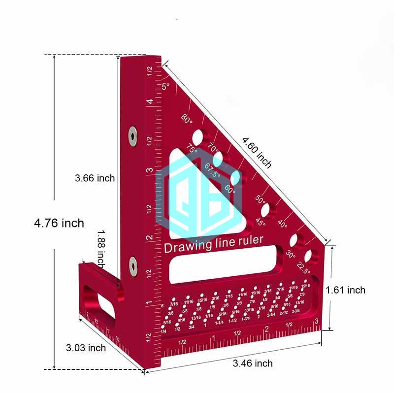 New Portable Measuring Tools 45/90 Degree Wood Working Tools Drawing Line Ruler Miters Ruler 3d Multi Angles Measuring Ruler Woodworking Tools синий