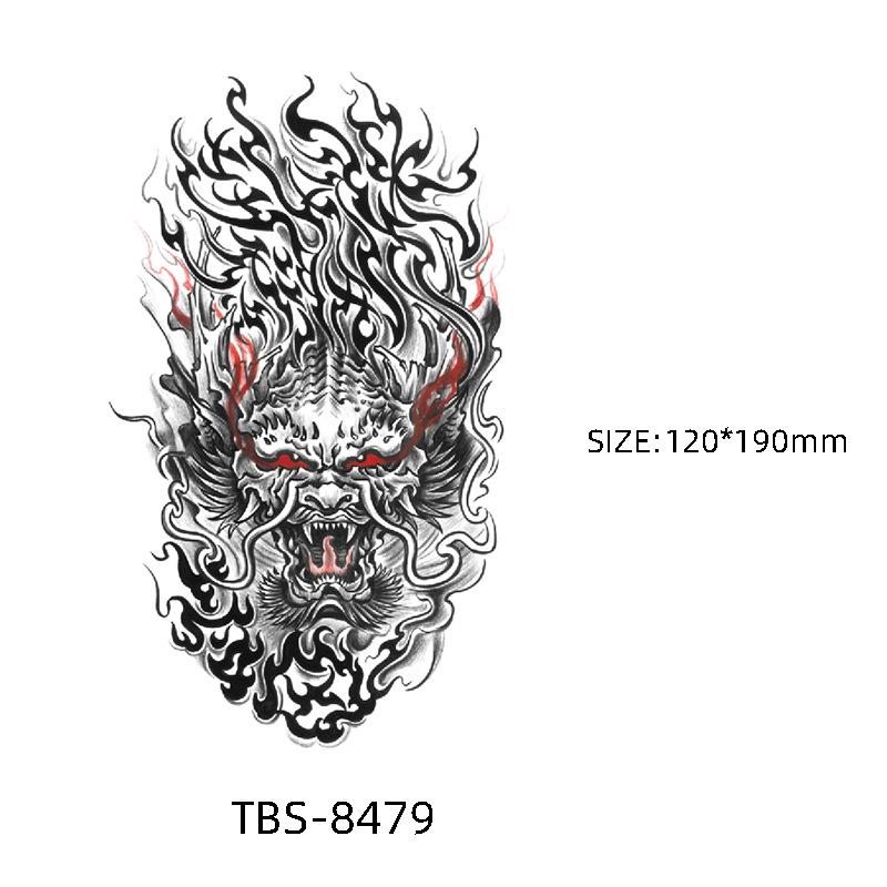 

Наклейки-татуировки гейши: Водонепроницаемая татуировка на полруки для мужчин и женщин, дизайн тотема животного в черно-белом цвете 120*190mm