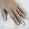 Crystal Joint Knuckle Rings Gold Mid Finger Rings Stackable Rings Set Jewelry for Women and Girls (5PCS)
