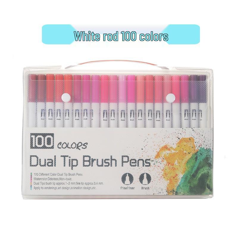 168 Color Double-Ended Watercolor Fineliner Pens Set - Soft Tip, Washable, Art Drawing Tools