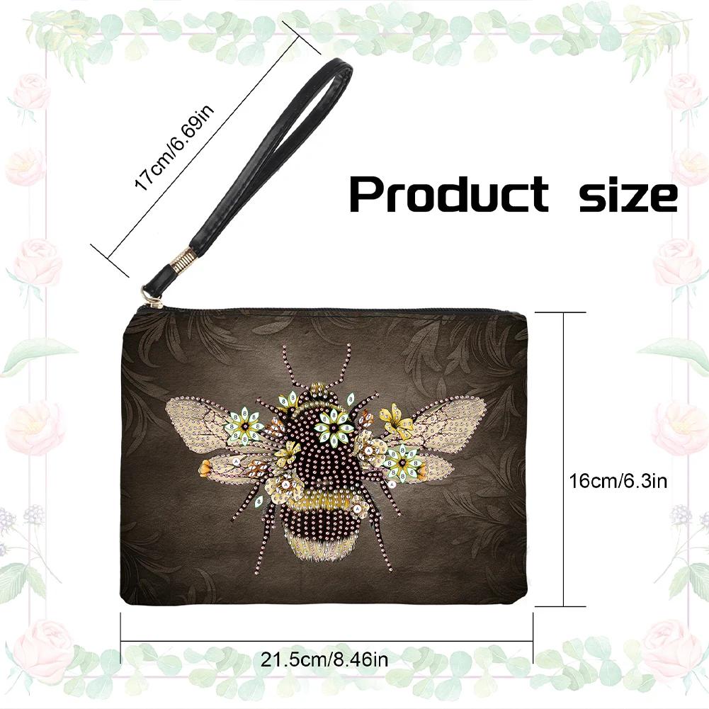 DIY Special Diamond Painting Pouch Peafowl Butterfly Flower Leather Chain Bags Women Storage Bag Diamond Embroidery Wallet Pouch