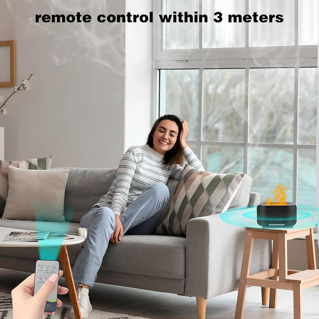 400ML Large Fire Essential Oil Diffuser Humidifier with Bluetooth, Flame Diffuser for Essential Oils Aroma Diffusers for Essential Oils Large Room,